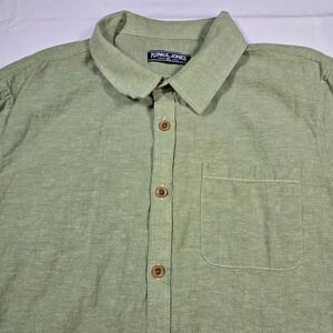 PJ Paul Jones Linen Cotton Button‎ Up Shirt Resort Coastal Men's XL Sage